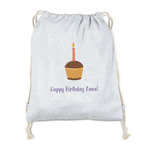 Happy Birthday Drawstring Backpack - Sweatshirt Fleece - Single Sided (Personalized)