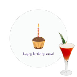 Happy Birthday Printed Drink Topper -  2.5" (Personalized)