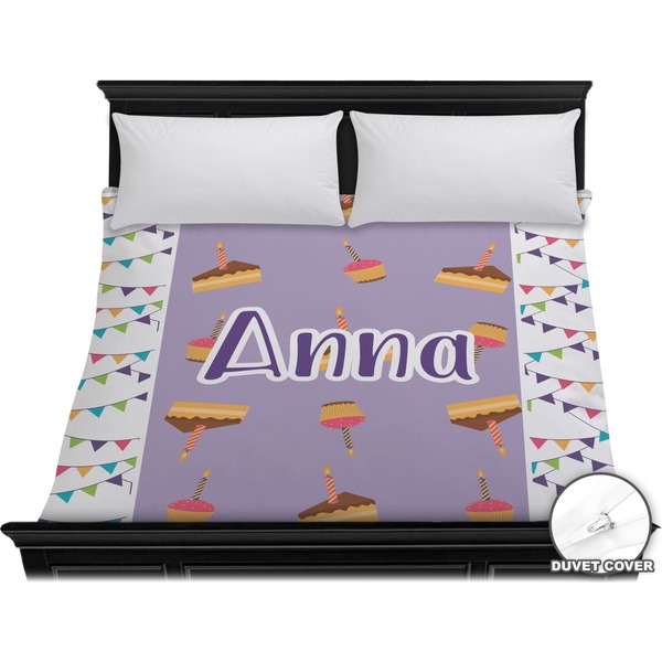 Custom Happy Birthday Duvet Cover - King (Personalized)