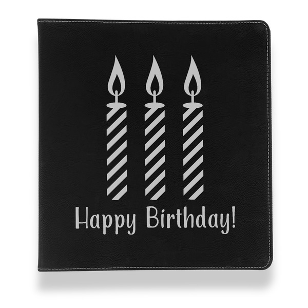 Custom Happy Birthday Leather Binder - 1" - Black (Personalized)