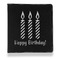 Happy Birthday Leather Binder - 1" - Black - Front View