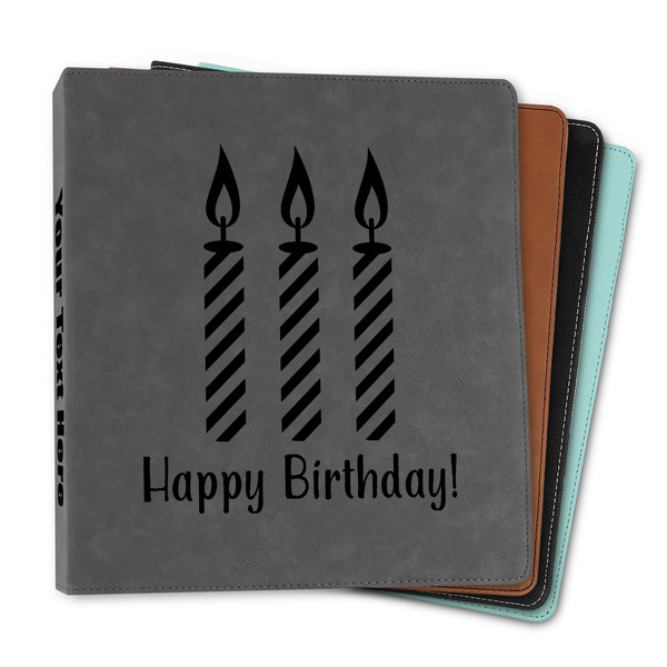 Custom Happy Birthday Leather Binder - 1" (Personalized)