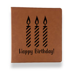 Happy Birthday Leather Binder - 1" - Rawhide (Personalized)