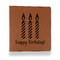 Happy Birthday Leather Binder - 1" - Rawhide - Front View