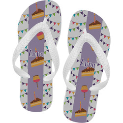 Happy Birthday Flip Flops - XSmall (Personalized)