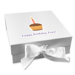 Happy Birthday Gift Box with Magnetic Lid - White (Personalized)