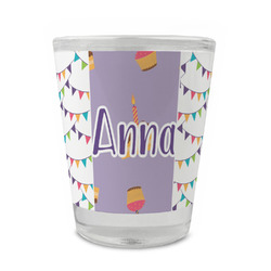 Happy Birthday Glass Shot Glass - 1.5 oz - Set of 4 (Personalized)