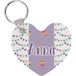 Happy Birthday Heart Plastic Keychain w/ Name or Text