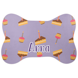 Happy Birthday Bone Shaped Dog Food Mat (Large) (Personalized)