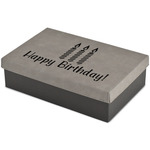 Happy Birthday Large Gift Box w/ Engraved Leather Lid (Personalized)