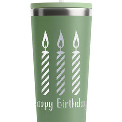 Happy Birthday RTIC Everyday Tumbler with Straw - 28oz - Light Green - Double-Sided (Personalized)