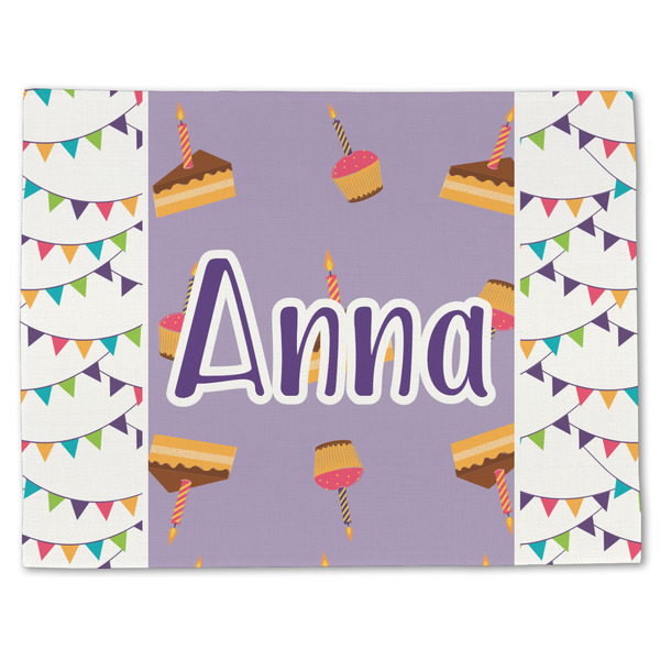 Custom Happy Birthday Single-Sided Linen Placemat - Single w/ Name or Text