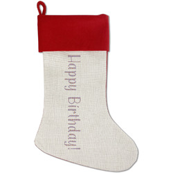 Happy Birthday Red Linen Stocking (Personalized)
