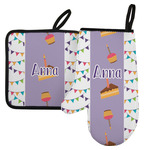 Happy Birthday Left Oven Mitt & Pot Holder Set w/ Name or Text