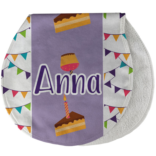 Custom Happy Birthday Burp Pad - Velour w/ Name or Text