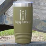 Happy Birthday 20 oz Stainless Steel Tumbler - Olive - Single Sided (Personalized)