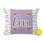 Happy Birthday Outdoor Throw Pillow (Rectangular) (Personalized)