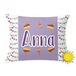 Happy Birthday Outdoor Throw Pillow (Rectangular) (Personalized)