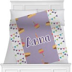 Happy Birthday Minky Blanket - Toddler / Throw - 60"x50" - Double Sided (Personalized)