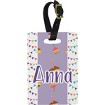 Happy Birthday Plastic Luggage Tag - Rectangular w/ Name or Text