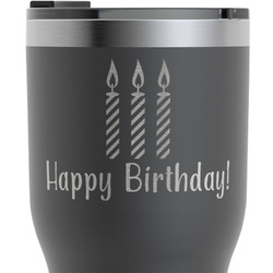 Happy Birthday RTIC Tumbler - Black - Engraved Front & Back (Personalized)
