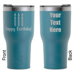 Happy Birthday RTIC Tumbler - Dark Teal - Laser Engraved - Double-Sided (Personalized)