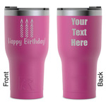 Happy Birthday RTIC Tumbler - Magenta - Laser Engraved - Double-Sided (Personalized)