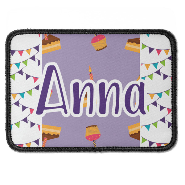 Custom Happy Birthday Iron On Rectangle Patch w/ Name or Text