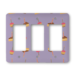 Happy Birthday Rocker Style Light Switch Cover - Three Switch