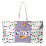 Happy Birthday Large Tote Bag with Rope Handles (Personalized)