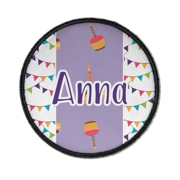 Custom Happy Birthday Iron On Round Patch w/ Name or Text