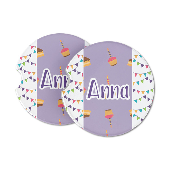 Custom Happy Birthday Sandstone Car Coasters (Personalized)