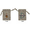 Happy Birthday Small Burlap Gift Bag - Front and Back