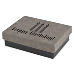 Happy Birthday Small Gift Box w/ Engraved Leather Lid (Personalized)