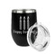 Happy Birthday Stainless Wine Tumblers - Black - Double Sided - Alt View