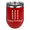 Happy Birthday Stainless Wine Tumblers - Red - Single Sided - Front