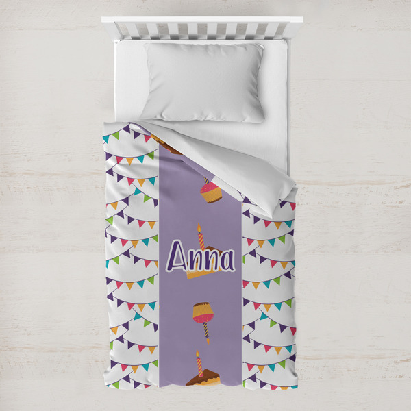 Custom Happy Birthday Toddler Duvet Cover w/ Name or Text