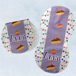 Happy Birthday Burp Pads - Velour - Set of 2 w/ Name or Text