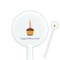 Happy Birthday White Plastic 5.5" Stir Stick - Round - Closeup