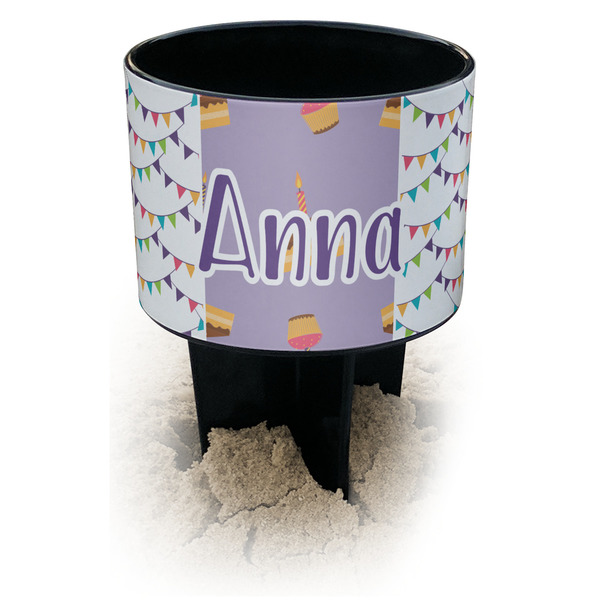 Custom Happy Birthday Black Beach Spiker Drink Holder (Personalized)