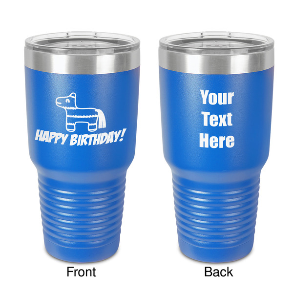 Custom Pinata Birthday 30 oz Stainless Steel Tumbler - Royal Blue - Double-Sided (Personalized)