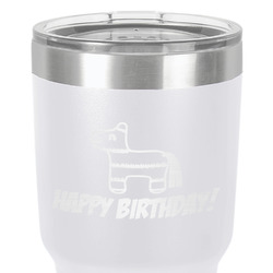 Pinata Birthday 30 oz Stainless Steel Tumbler - White - Single-Sided (Personalized)