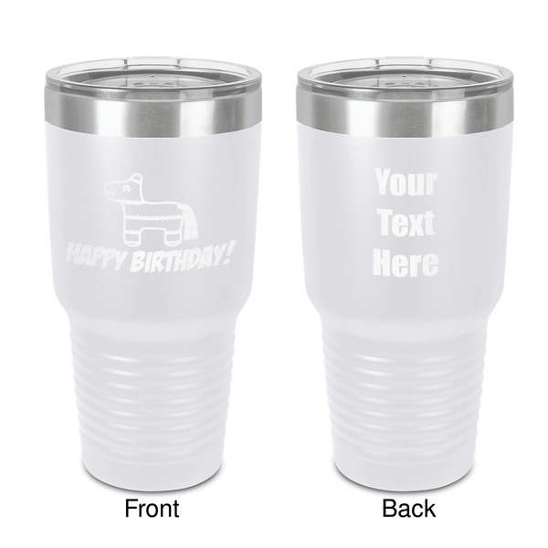 Custom Pinata Birthday 30 oz Stainless Steel Tumbler - White - Double-Sided (Personalized)