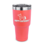 Pinata Birthday 30 oz Stainless Steel Tumbler - Coral - Single Sided (Personalized)