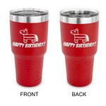 Pinata Birthday 30 oz Stainless Steel Tumbler - Red - Double Sided (Personalized)