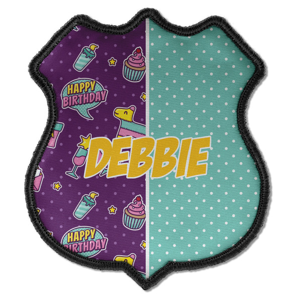 Custom Pinata Birthday Iron On Shield Patch C w/ Name or Text