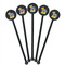 Pinata Birthday Black Plastic 5.5" Stir Stick - Round - Fan View