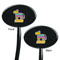 Pinata Birthday Black Plastic 7" Stir Stick - Double Sided - Oval - Front & Back