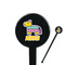 Pinata Birthday Black Plastic 7" Stir Stick - Round - Closeup