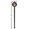 Pinata Birthday Black Plastic 7" Stir Stick - Round - Dimensions